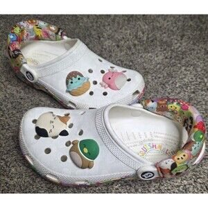 Squishmallows Crocs Juniors Size 6 Multicolor Charms White Animals